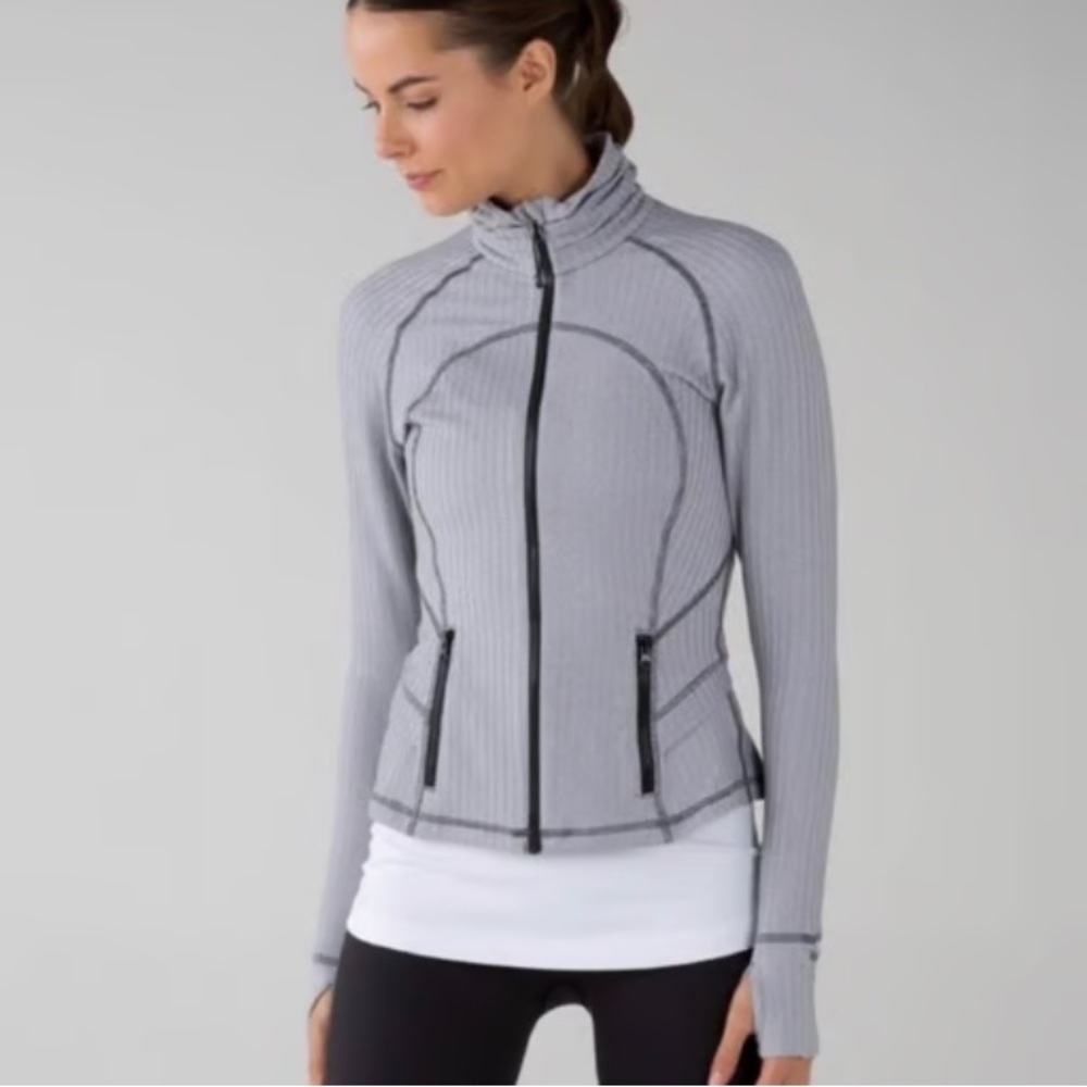 Lululemon gray Ghost Herringbone zipper jacket